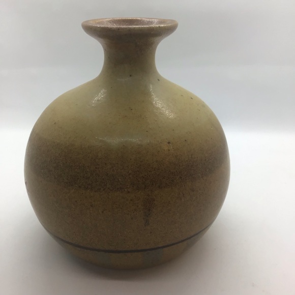 Vintage Flat Earth Three Warriors Studio Pottery Vase by Michael Schlyer - Picture 2 of 8